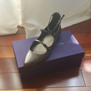 Stuart Weitzman Flippy Bullet Metal Mirror Flats